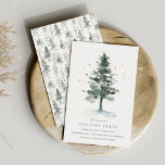 Winter Splendor | Inbjudan till Julfest<br><div class="desc">Vänner eller kolleger från inbjudan för att fira säsongen med dessa inbjudningar från elegant helgdag cocktail. Utformningen innehåller dina händelsedetaljer i chic grått-bokstäver, med en vattenfärgad illustration av ett snöformat gräs träd med stjärnor. Anpassa den här elegantens inbjudan med din händelsetyp, skapar den perfekt för party, helgdag, företagshändelser, helgdag cocktail...</div>