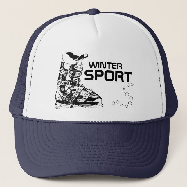 Winter Sport Ski Boot Black Hat Keps (Framsida)
