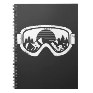 Winter Sport Ski Snowboard Snö Liggande Goggles Anteckningsbok