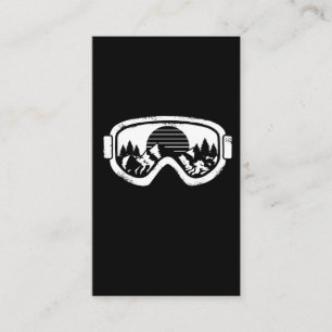 Winter Sport Ski Snowboard Snö Liggande Goggles Visitkort