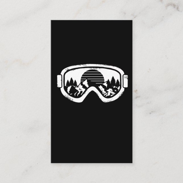 Winter Sport Ski Snowboard Snö Liggande Goggles Visitkort (Framsida)