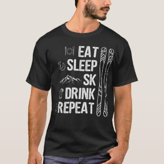 Winter-sportar för Eat-viloläge i skidområdet T Shirt