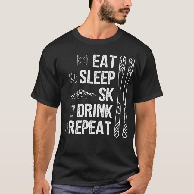 Winter-sportar för Eat-viloläge i skidområdet T Shirt (Framsida)