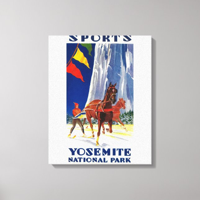 Winter Sports at Yosemite PosterYosemite, CA Canvastryck (Framsida)