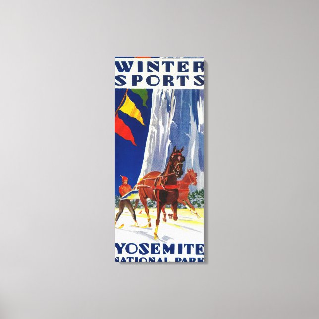 Winter Sports at Yosemite PosterYosemite, CA Canvastryck (Framsida)