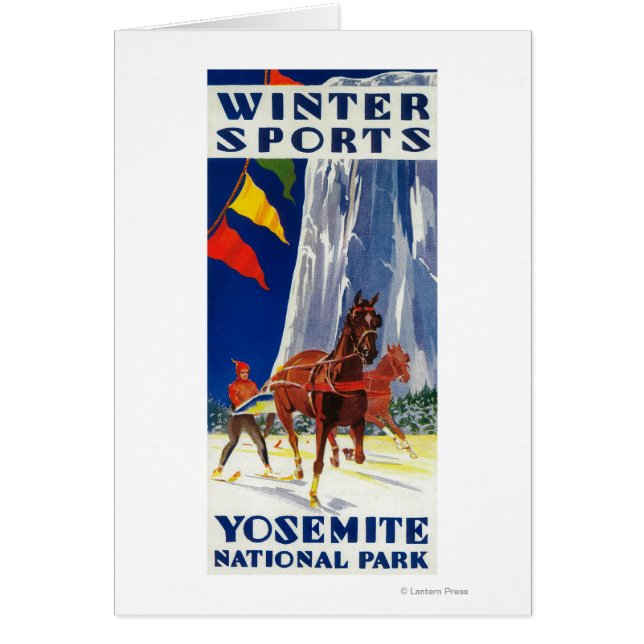 Winter Sports at Yosemite PosterYosemite, CA Hälsningskort (Framsidan)