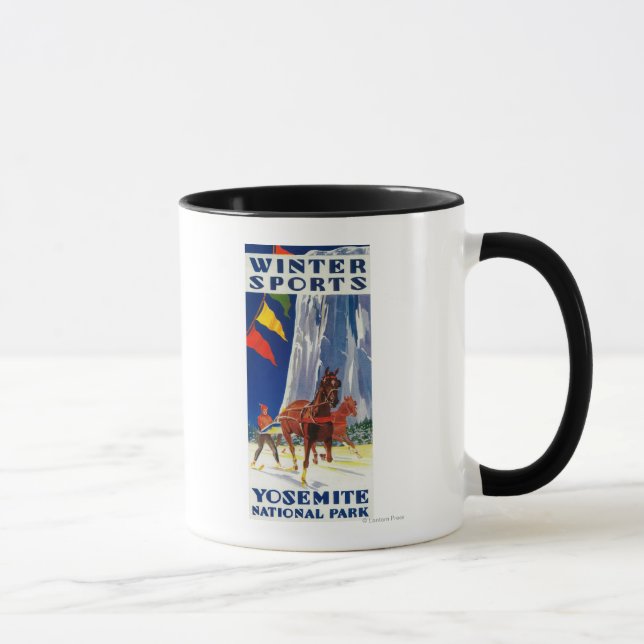 Winter Sports at Yosemite PosterYosemite, CA Mugg (Höger)