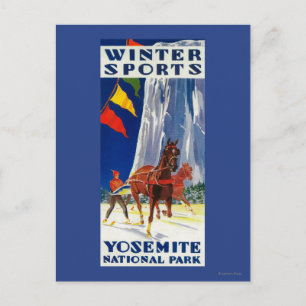 Winter Sports at Yosemite PosterYosemite, CA Vykort