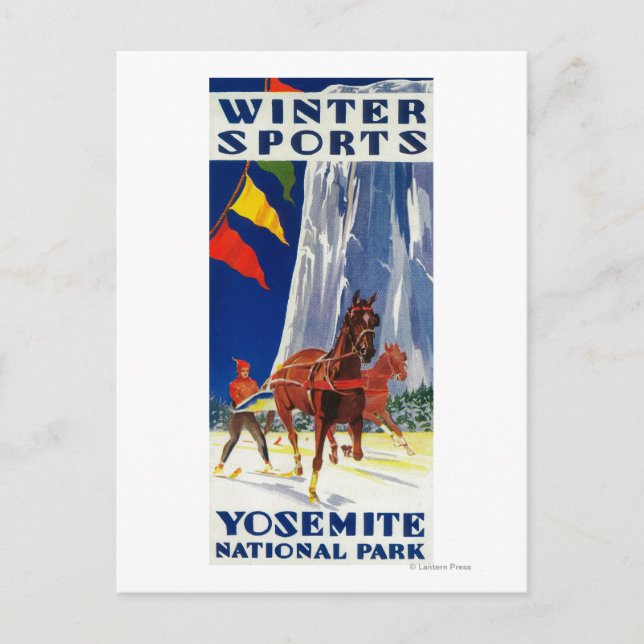 Winter Sports at Yosemite PosterYosemite, CA Vykort (Framsida)