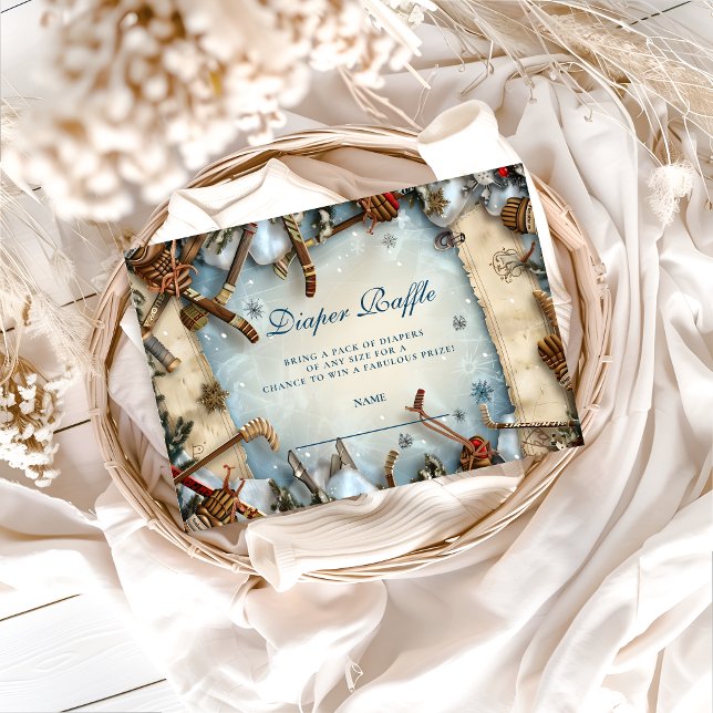Winter Sports Baby Shower Diapper Raffle Tilläggskort (Skapare uppladdad)