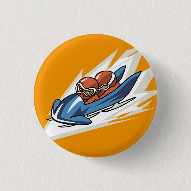 Winter Sports Bobsled Flair Button Knapp (Framsida)