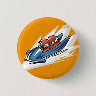 Winter Sports Bobsled Flair Button Knapp