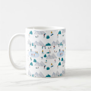 Winter Sports Helgdag Roligt Mönster Kaffemugg