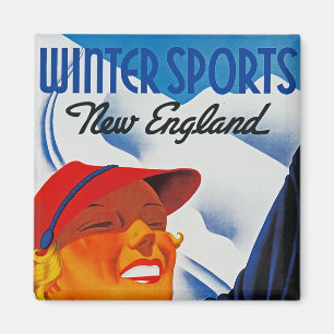 Winter Sports i New England Magnet