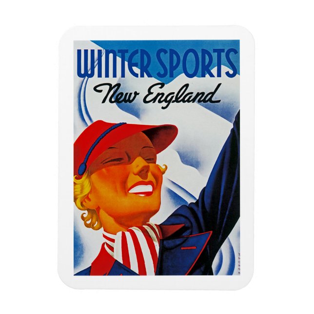Winter Sports i New England Magnet (Vertikal)