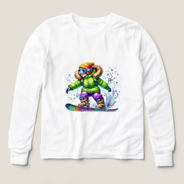 Winter Sports Kids  T Shirt (Design framsida)