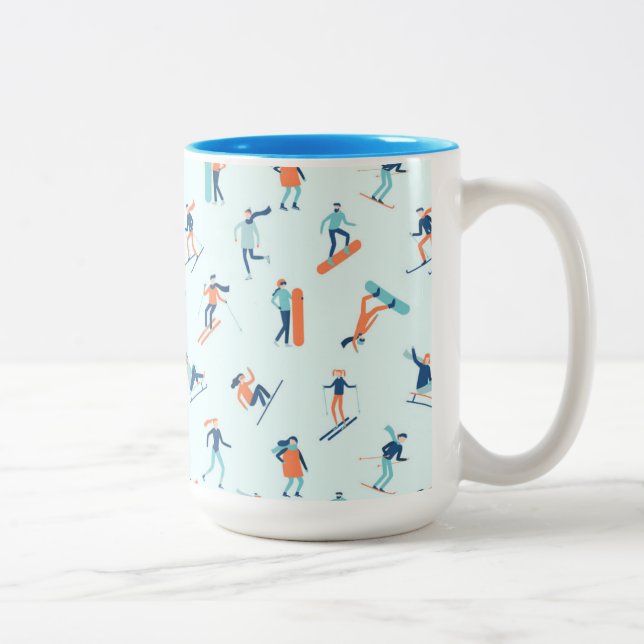 Winter Sports Mönster Två-Tonad Mugg (Höger)