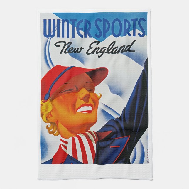 Winter Sports New England Kökshandduk (Vertikal)