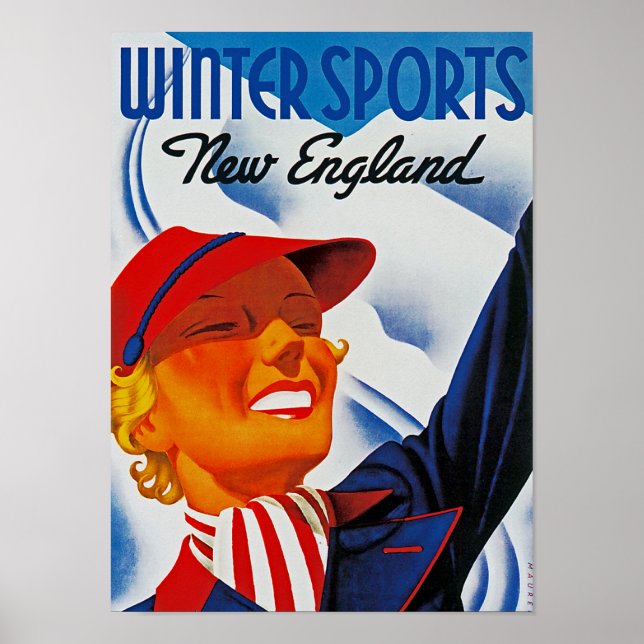 Winter Sports New England Poster (Framsidan)