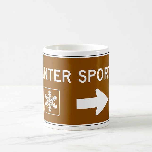 Winter Sports Road Sign Coffee Mugg (Skapare uppladdad)