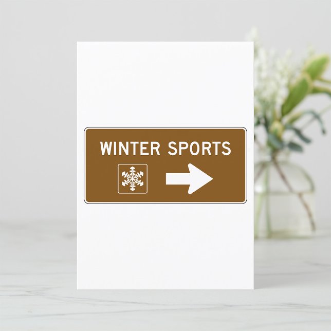 Winter Sports Road Sign Invitation Inbjudningar (Skapare uppladdad)