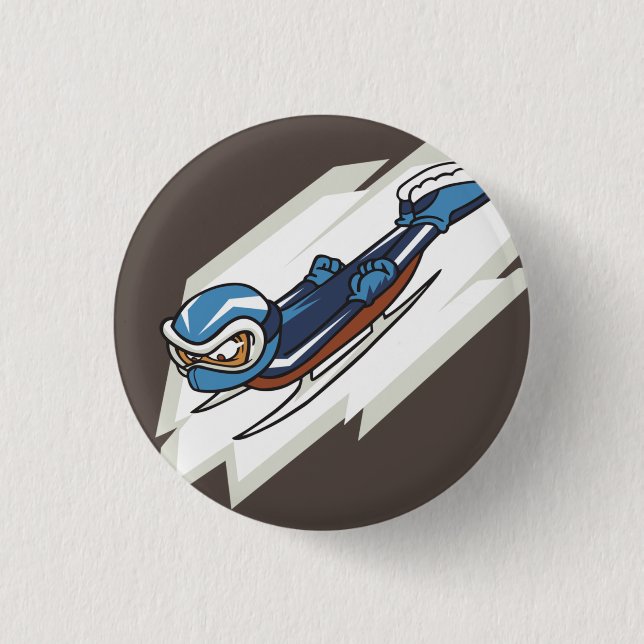 Winter Sports Skeleton Flair Pinback Knapp (Framsida)