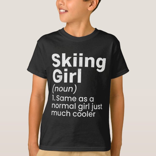 Winter Sports Skiing Girls Funny Definition Player T Shirt (Framsida)