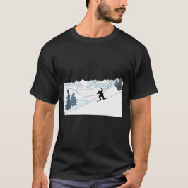 Winter-sportsport för snurrscener t shirt