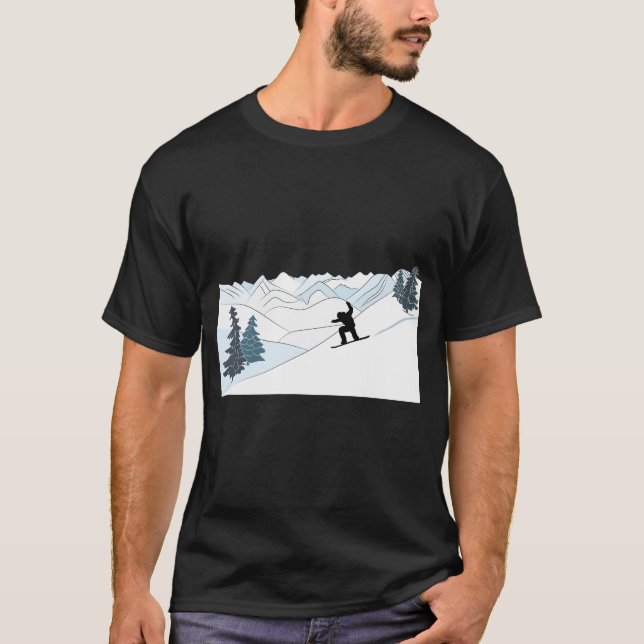 Winter-sportsport för snurrscener t shirt (Framsida)