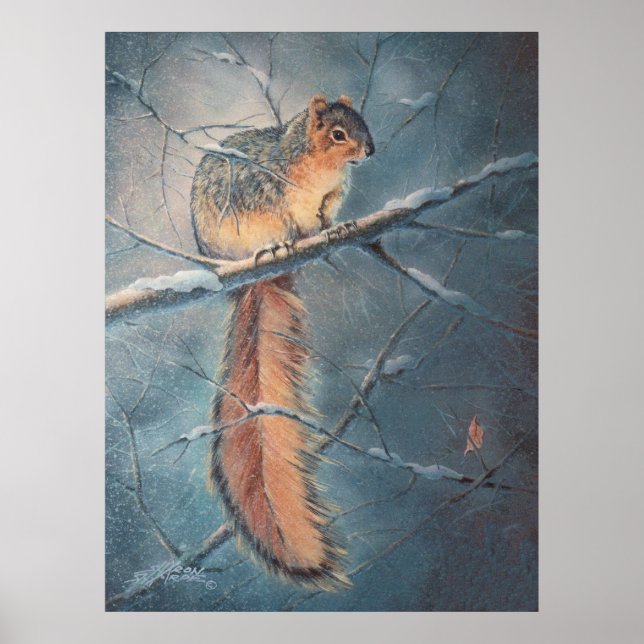 WINTER SQUIRREL by SHARON SHARPE Poster (Framsidan)