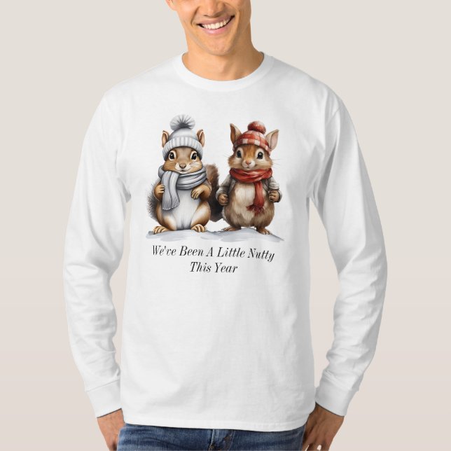 Winter Squirrel Long Sleeve T-Shirt (Framsida)