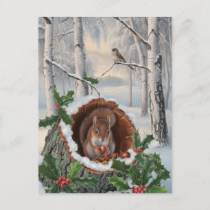 Winter Squirrel Vykort