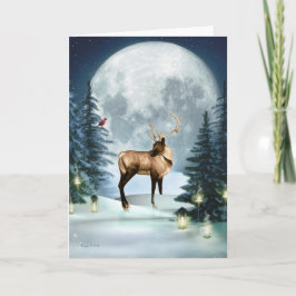 Winter Stag Digital Art Blank Note-Helgdag Helgkort
