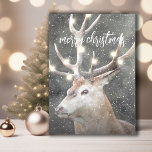 Winter Stag String Ljus jul Inbjudningar<br><div class="desc">En serenvintag på vintern snö med ljus på antlarna och god jul i ett typsnitt. Ett modernt,  snyggt hälsningskort för helgdagarna.</div>