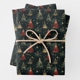 Winter Stars Julgranar Wrapping Papper
