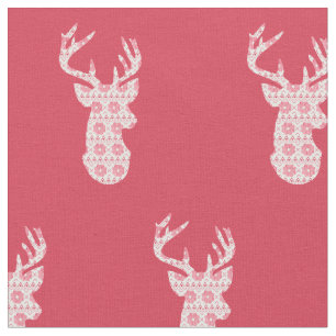 Winter Sticka jul Reindeer Fabric Tyg