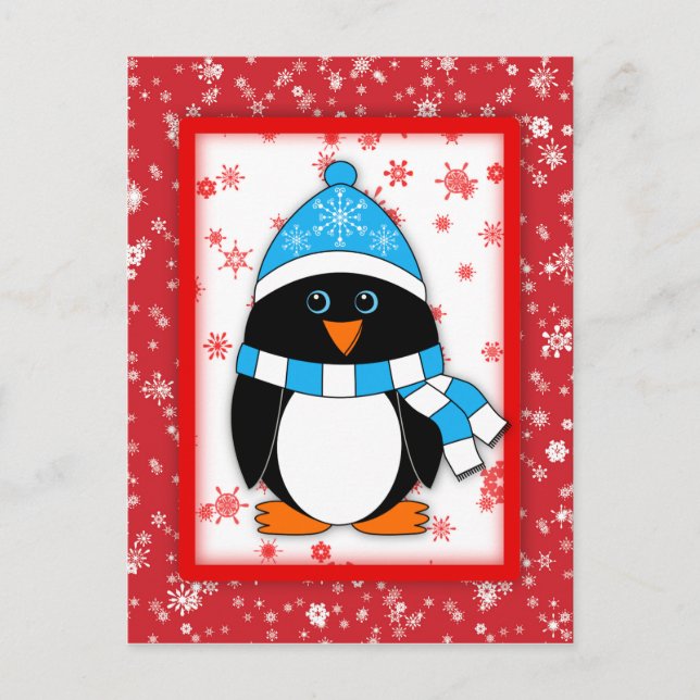 Winter Stollig Penguin Vykort (Framsida)