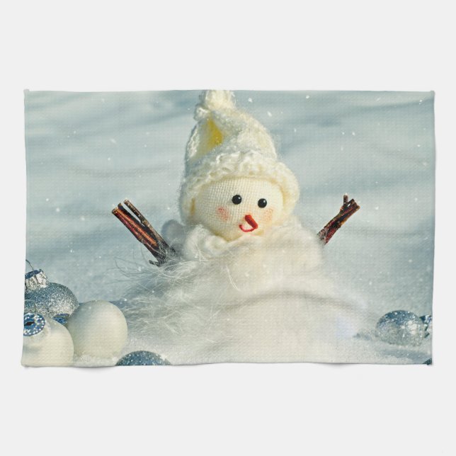Winter Stollig Snögubbe Kökshandduk (Horisontell)