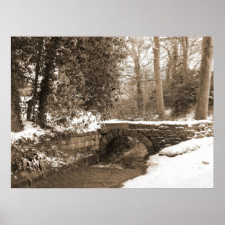 Winter Stone Bridge Poster