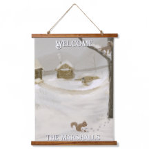 Winter Storm personalize Wood Topped Wall Tapestry