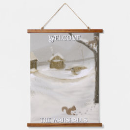 Winter Storm personalize Wood Topped Wall Tapestry
