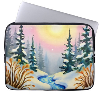 Winter Stream liggande Laptop Fodral