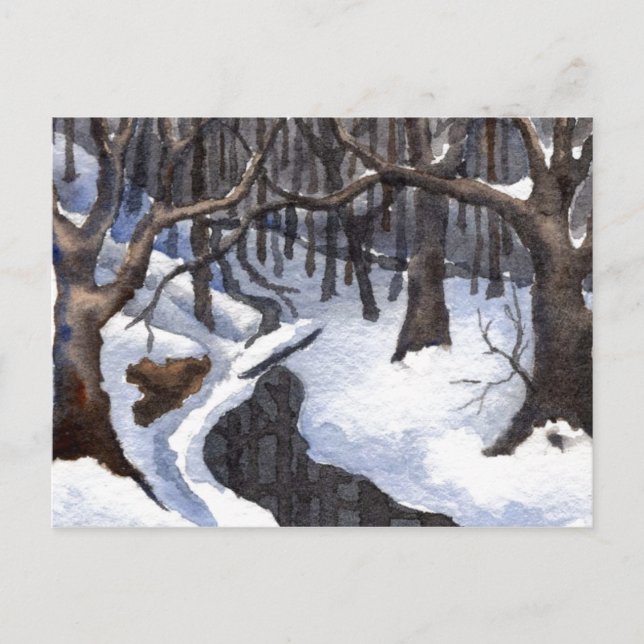 "Winter Streams #1" vykort för vägvägar i Land (Framsida)