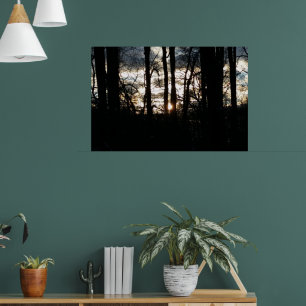 Winter Sundown i skogen Poster