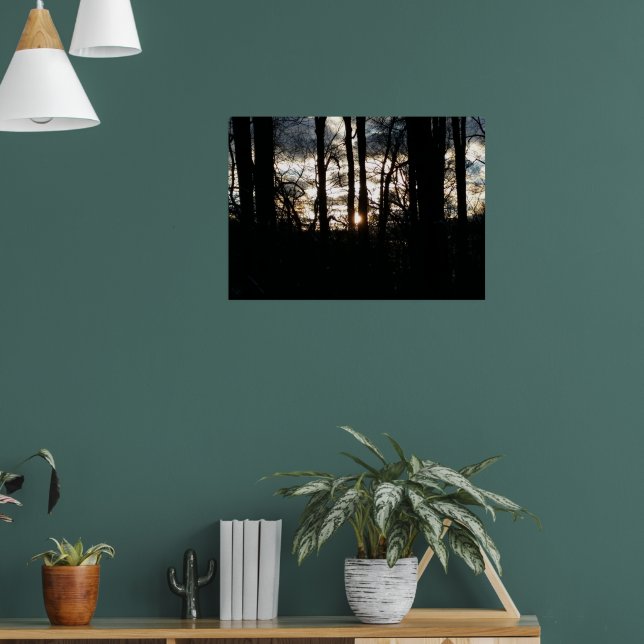 Winter Sundown i skogen Poster (Vardagsrum 1)