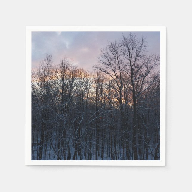 Winter Sunrise I Pastel Nature Ligcape Pappersservett (Framsidan)