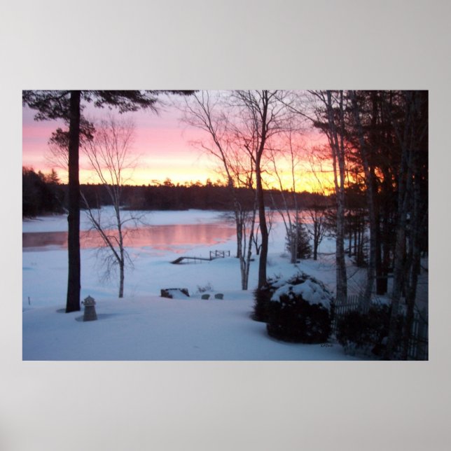 Winter Sunrise reflekterar utanför Sjö Poster (Framsidan)