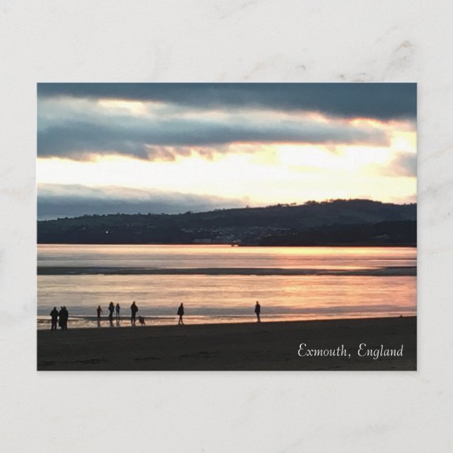 Winter Sunset at Exmouth Postcard Vykort (Framsida)