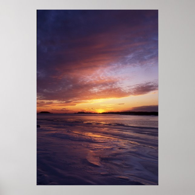 Winter Sunset, Bluff Point State Park Connecticut Poster (Framsidan)