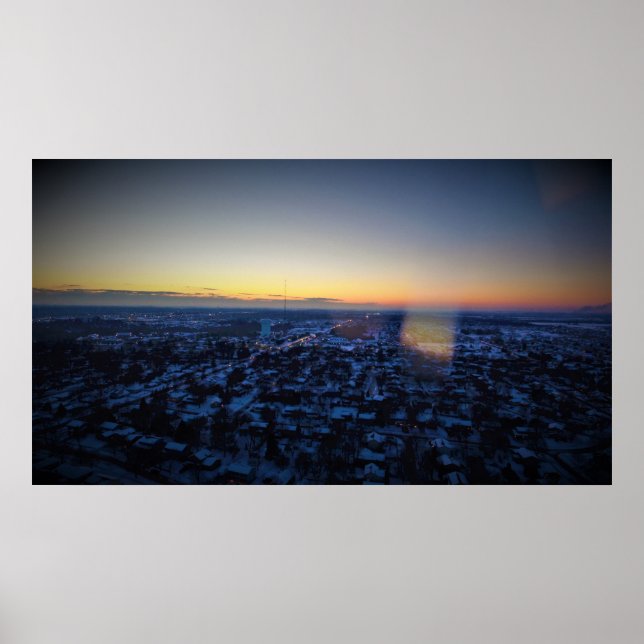 Winter Sunset Cedar Rapids Poster (Framsidan)